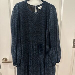 Artizia dress- brand Wilfred- size medium blue & black pleated dress